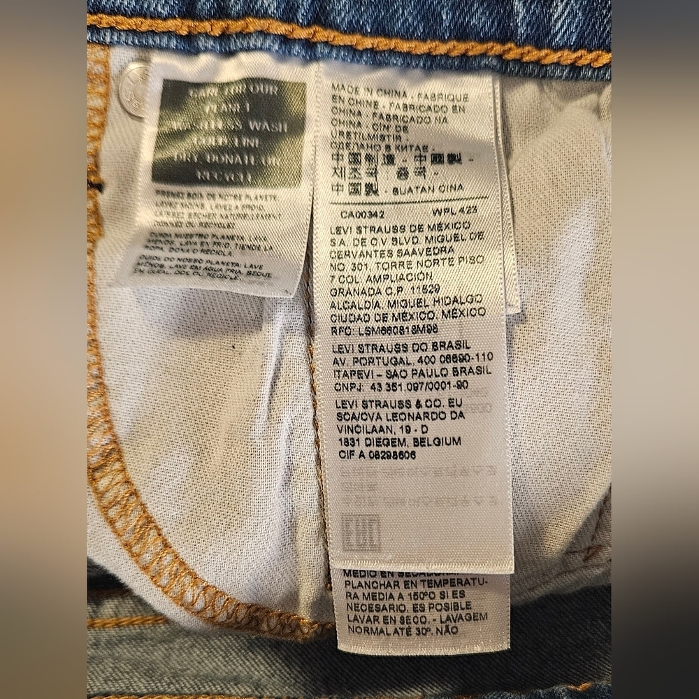 Levi’s 513 Slim Straight Jeans W30 Hemmed 27” Inseam Classic Blue - Picture 9 of 11
